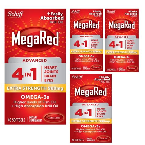 MegaRed Advanced 4in1 900mg, Concentrated Omega-3 Fish & Krill Oil ...