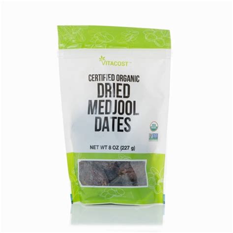 Vitacost Certified Organic Dried Medjool Dates Non-GMO Kosher -- 8 oz ...