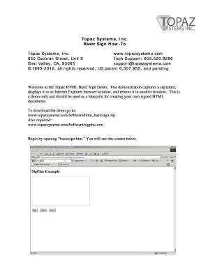 Fillable Online HTML VBScript Basic Sign How-To - Topaz Systems, Inc ...