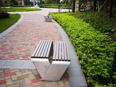 不锈钢公园椅防锈景区创意公园长椅定制小区步行街双面户外座椅-阿里巴巴