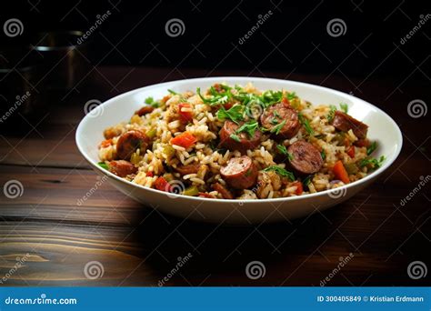 Jambalaya: Creole and Cajun Rice Dish with Meat and Vegetables Stock ...