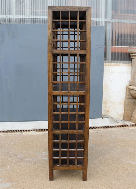 Elegant Spanish 4-Shelf Elm Grid Bookcase For Sale at 1stDibs ...