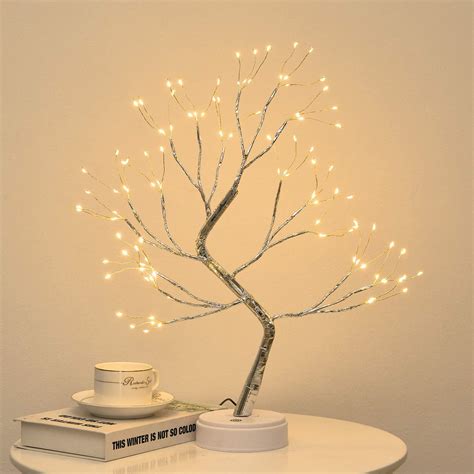 Firefly Bonsai Tree Light - 20'' Fairy Light Spirit Tree Lamp with 108 ...