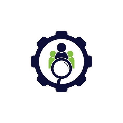 People finder gear shape logo. Magnifying glass logo. loupe and people logo design icon 13216284 ...