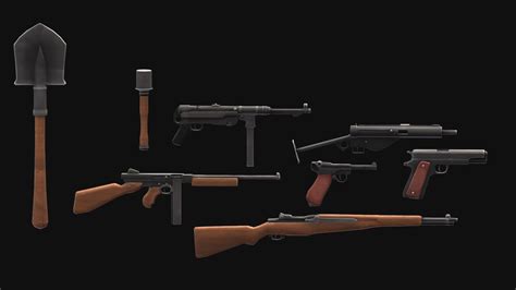 WW2 Stylized Gun and weapons Pack - Buy Royalty Free 3D model by Georgia.Perry [f32fbac ...