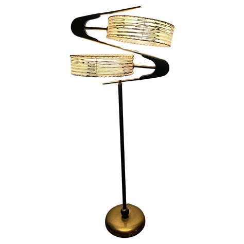 Classic Mid Century Modern Parchment shades floor lamp. "Z' Lamp by ...