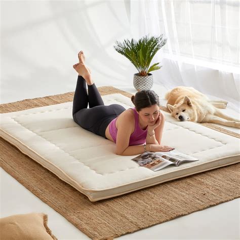 Wow 100% Organic Cotton Linen Futon Mattress for Back Pain | Wool ...