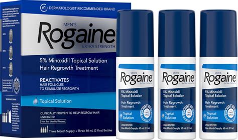 Amazon.com : Men's Rogaine Extra Strength 5% Minoxidil Topical Solution for Thin Hair, Hair Loss ...