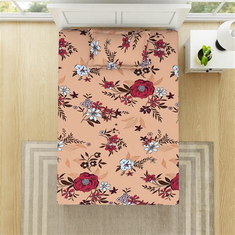 Buy WELSPUN Shimmer Cotton Printed 2Pcs Single Bedsheet Set from ...