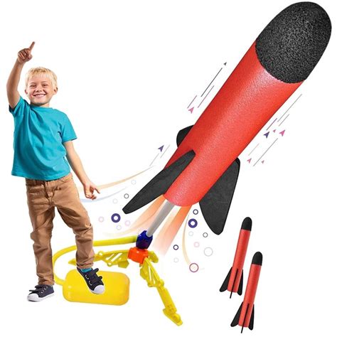 Buy Babenator Rocket Launcher Toy for Kids 3 Colorful Foam Rockets with ...