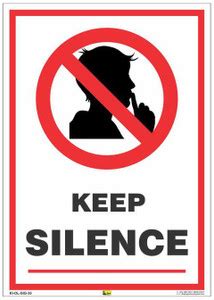 Mr. SAFE \Keep Silence Sign Eco Vinyl Sticker 3 ft X 4 ft Emergency ...