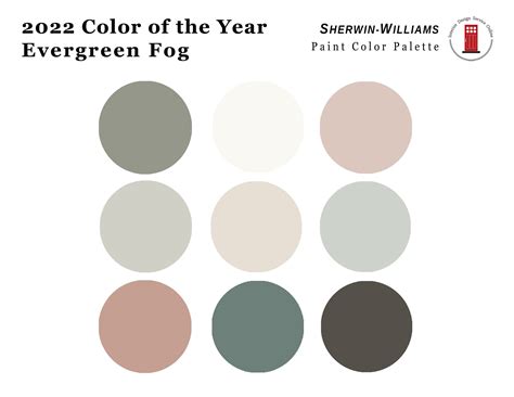 Evergreen Fog Sherwin Williams Paint Color Palette | Interior Paint ...