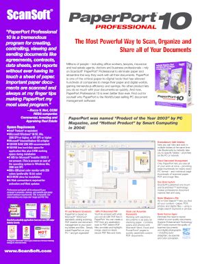 Fillable Online PaperPort Professional 10 Document Management Software ...