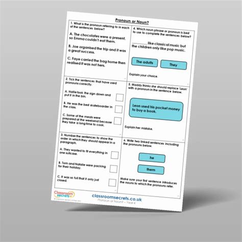 Year 4 Pronoun Or Noun Mixed Activity Resource | Classroom Secrets