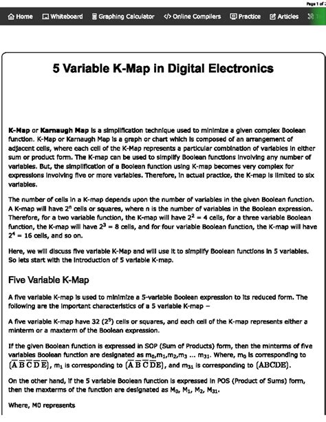 5 Variable K-Map Simplification Techniques in Digital Electronics - Studocu