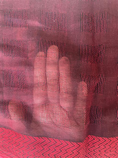 Black Handloom Khadi Saree with Jaali Pattern – Kleemkaara