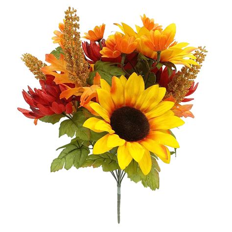 Multicolor Sunflower Mum Floral Bush 17in | At Home