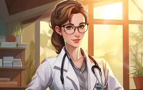 Rendering anime lekarza w pracy | Obraz wygenerowany przez AI