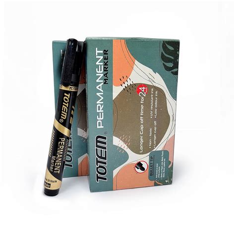 TOTEM Permanent Marker | 20 Black Ink Markers | Bullet Tip | Suitable ...