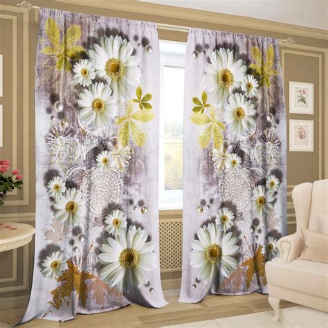 Buy ADN 3D Flower Digital Printed Polyester Fabric Curtains for Bed ...