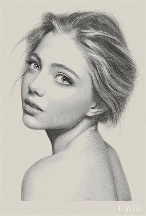 side profile pencil drawing