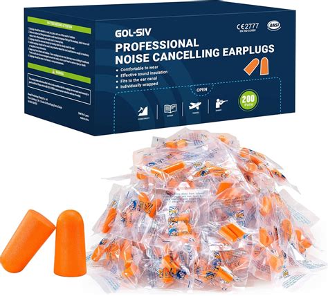 Amazon.com: GOL-SIV 200 Pairs Foam Ear Plugs - 38dB(NRR 33dB) Noise ...