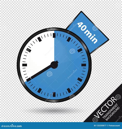Timer 40 Minutes - Vector Illustration - Isolated on Transparent ...