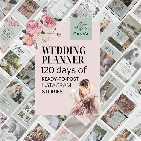 Sage Green Wedding Planner Instagram Story Template, Editable Canva ...