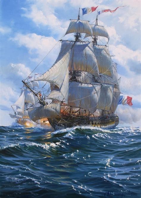 Sailing Ship Oil Painting by Alexander Shenderov Original Painting Canvas Seascape Painting ...