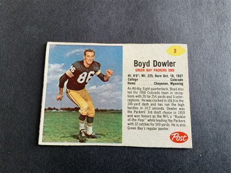 1962 Post Cereal Football #2 Boyd Dowler NM | eBay