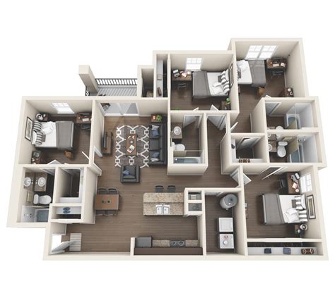 4 Bedroom Apartment Floor Plans