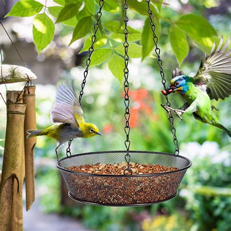 fuyuli Metal Black Bird Feeder bird feeder squirrel proof Lightweight ...