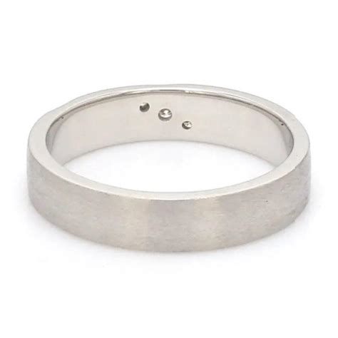 Matte Finish Platinum Love Bands with Slanting Lines JL PT 474