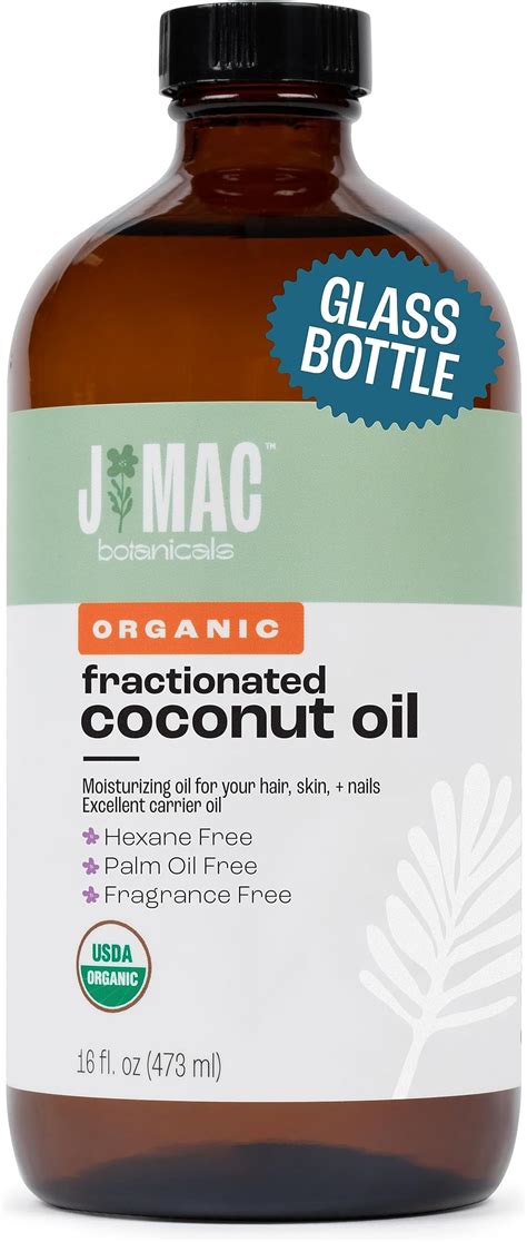 Amazon.com: J MAC BOTANICALS Organic Fractionated Coconut Oil (16 Ounce ...