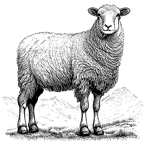 Premium Vector | Sheep farm hand drawn sketch vector illustration farm