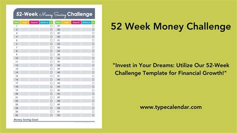 52 Week Money Challenge Printable Pdf 52 Week Money Challenge
