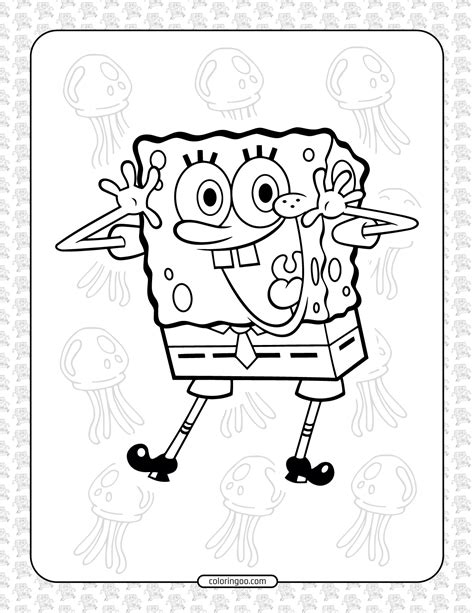 Spongebob Square Pants Coloring Pages SpongeBob Football Coloring Pack