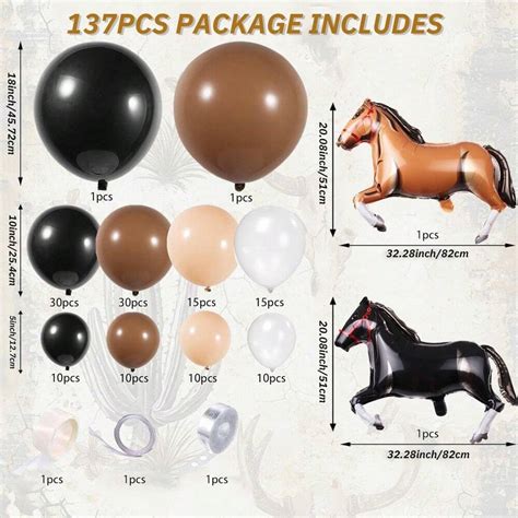 137pcs Western Cowboy Themed Party Balloon Arch Kit- Aluminum Film ...