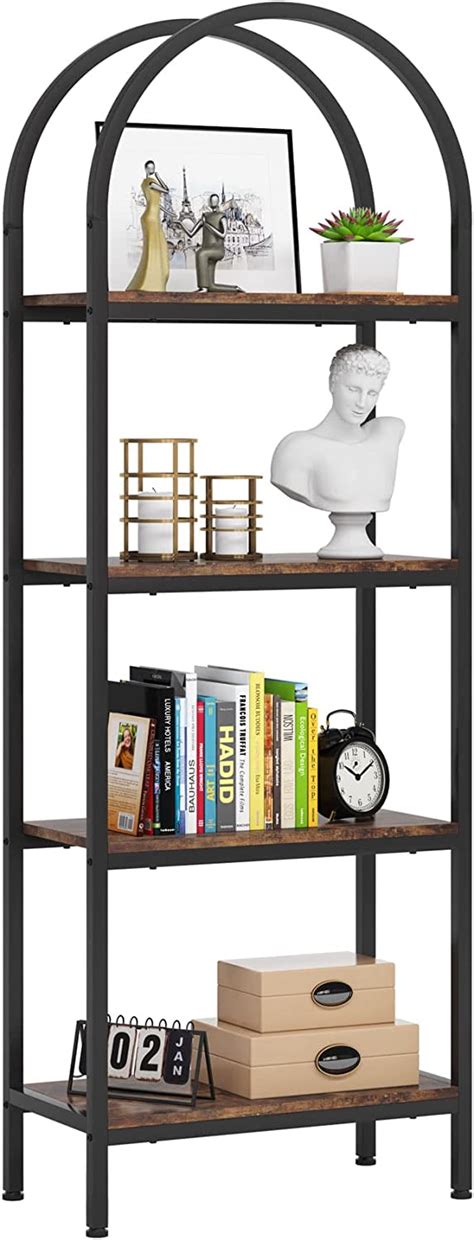 Buy Tribesigns 4-Tier Open Bookshelf, 70.8 Industrial Wood Bookcase ...