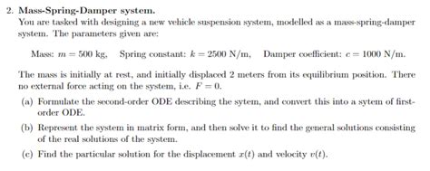 Double Spring Mass Damper System Questions 的图像结果