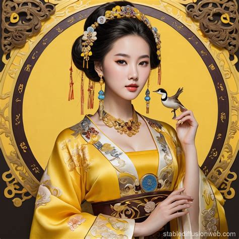 Young Chinese Woman in Traditional Attire | Stable Diffusion Online