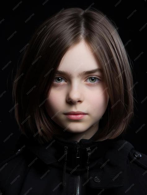 Premium AI Image | Portrait photo of russian teenage female straight hair