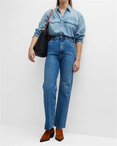 MADE IN TOMBOY Jey High Rise Straight Jeans | Neiman Marcus