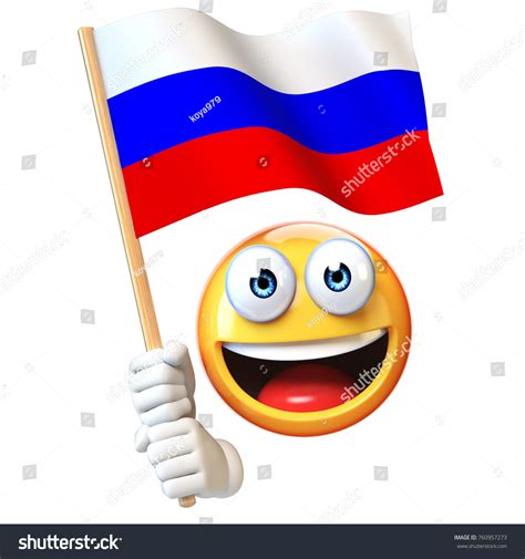 Emoji Holding Russian Flag Emoticon Waving: ภาพประกอบสต็อก 760957273 ...