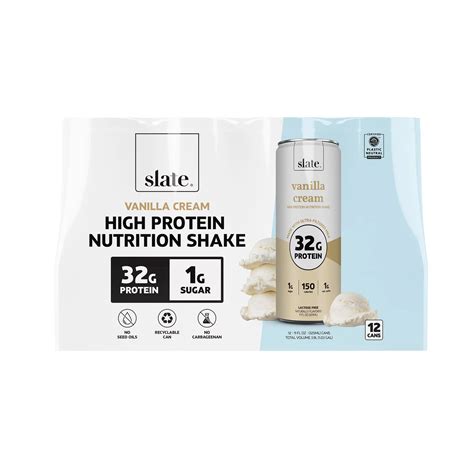 Slate Vanilla Cream Nutrition Shake, 32g Protein, 12 pk./11 oz. | BJ's ...