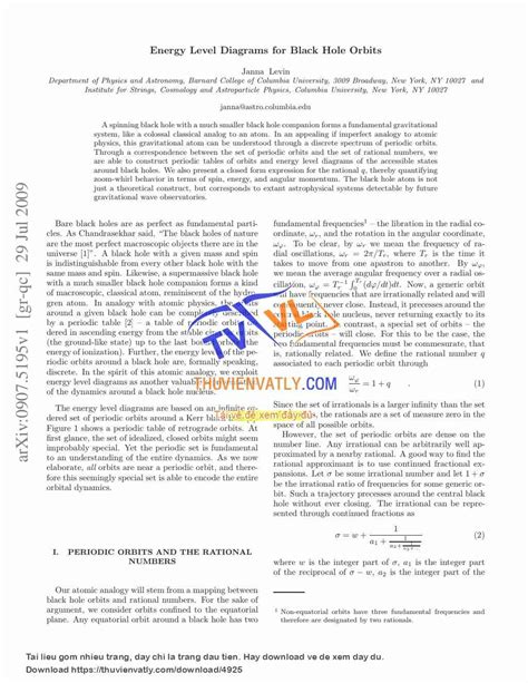 [pdf] Energy Level Diagrams for Black Hole Orbits (7 trang) | Thư Viện ...
