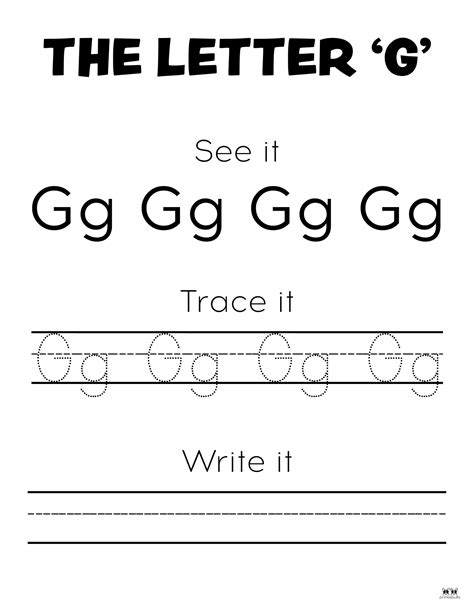Letter G Worksheet Free Printable - Jenny Printable