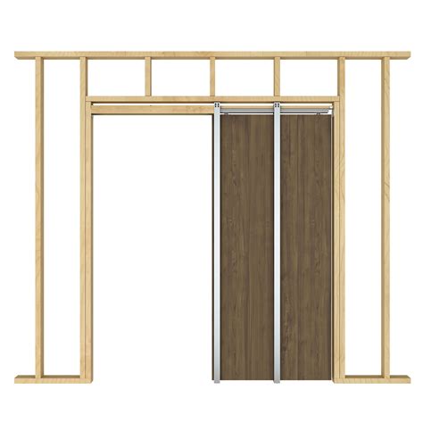 JUBEST 36"x 96" Pocket Door Frame Kit with 120LBS Soft Close Mechanism ...
