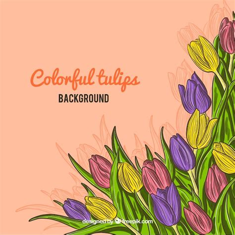 Elegante bloemenachtergrond met hand getrokken stijl | Gratis Vector