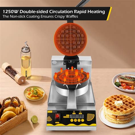 Buy Dyna-Living Belgian Waffle Maker Commercial Intelligent Round ...